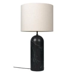 GUBI Gravity XL Floor Lamp, Low, Black Marble - Canvas