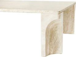 GUBI Doric Coffee Table, 140 X 80 Cm, Neutral White Travertine -Gubi 10109926 DTL Doric Coffee Table Rectangular 140x80x30 Neutral White