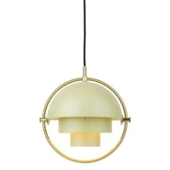GUBI Multi-Lite Pendant, Small, Brass - Desert Sage 12 GUBI Multi-Lite Pendant, Small, Brass - Desert Sage -Gubi 10110695 FRT Multi Lite Pendant Small Desert Sage On