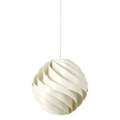 GUBI Turbo Pendant, 36 Cm, Alabaster White, Glossy