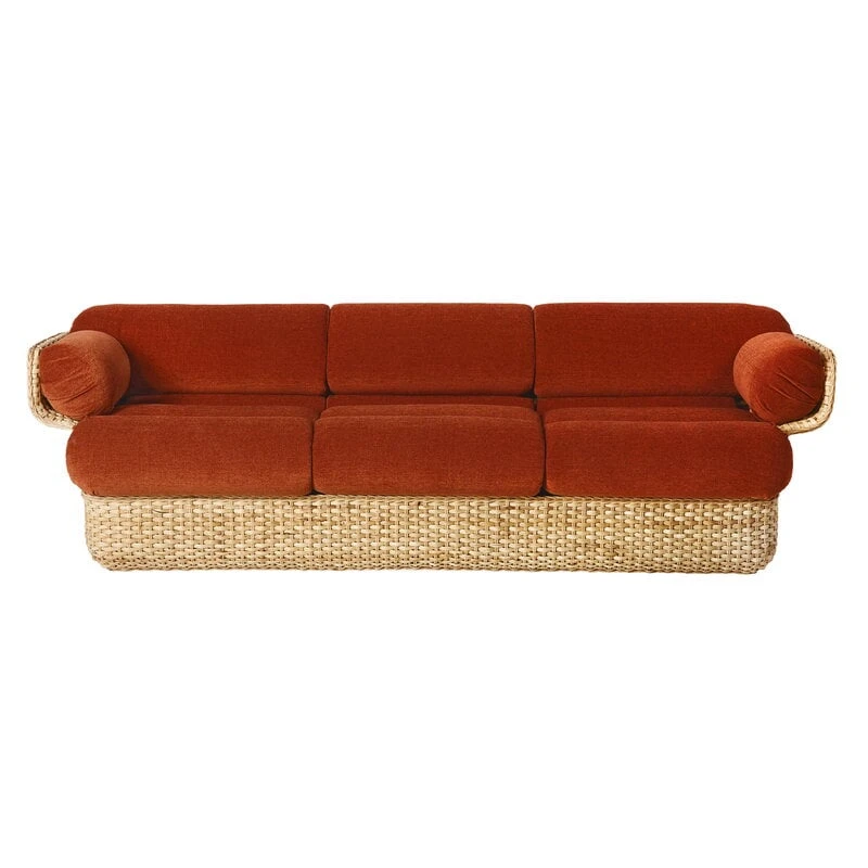 GUBI Basket 3-seater Sofa, Rattan - Belsuede Special FR 133 6 GUBI Basket 3-seater Sofa, Rattan - Belsuede Special FR 133 - Image 4