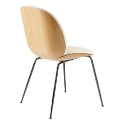 GUBI Beetle Chair, Black Chrome - Oak - Karakorum 001 9 GUBI Beetle Chair, Black Chrome - Oak - Karakorum 001 -Gubi 10111801 B3Q Beetle Dining Chair Conic FrontUpholstered Oak Karakorum