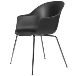 GUBI Bat Chair, Black - Black Chrome Base