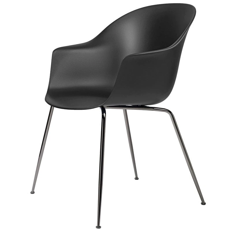 GUBI Bat Chair, Black - Black Chrome Base 3 GUBI Bat Chair, Black - Black Chrome Base
