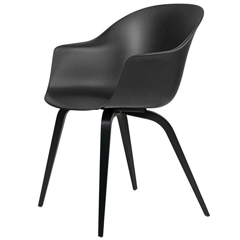 GUBI Bat Chair, Black - Black Beech Base 3 GUBI Bat Chair, Black - Black Beech Base