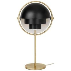 GUBI Multi-Lite Table Lamp, Brass - Black Semi Matt