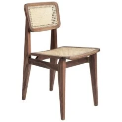 GUBI C-Chair, Cane - Oiled Walnut