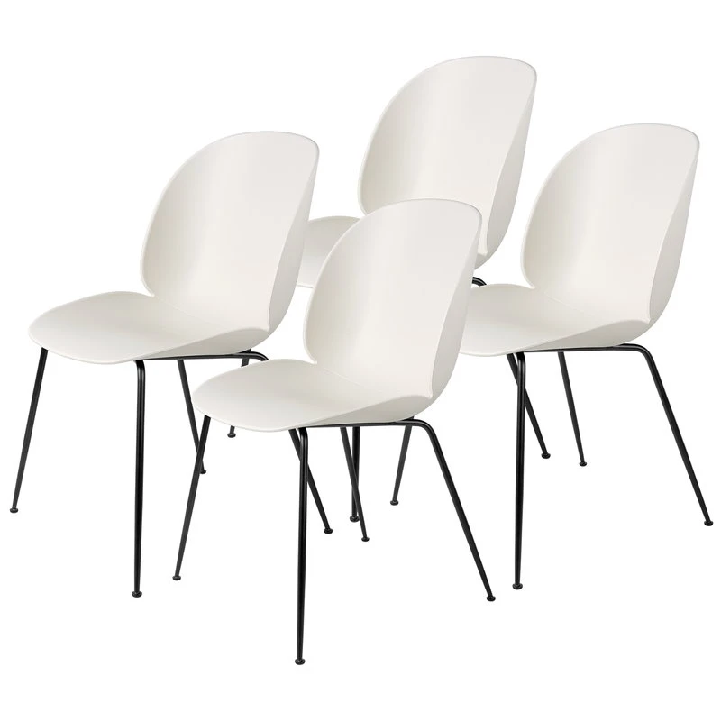 GUBI Beetle Chair, Matt Black - Alabaster White, Set Of 4 3 GUBI Beetle Chair, Matt Black - Alabaster White, Set Of 4