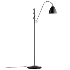GUBI Bestlite BL3 Floor Lamp, S, Chrome - Matt Black