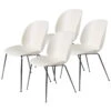 GUBI Beetle Chair, Black Chrome - Alabaster White, Set Of 4 1 GUBI Beetle Chair, Black Chrome - Alabaster White, Set Of 4 -Gubi 16 GUBI 21 TH