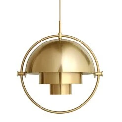 GUBI Multi-Lite Pendant, Small, Brass - Shiny Brass
