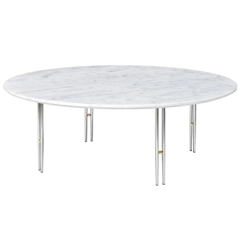 GUBI IOI Coffee Table, 100 Cm, Chrome - White Marble 3 GUBI IOI Coffee Table, 100 Cm, Chrome - White Marble