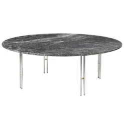 GUBI IOI Coffee Table, 100 Cm, Chrome - Grey Marble