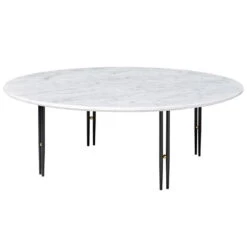 GUBI IOI Coffee Table, 100 Cm, Black - White Marble