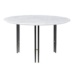 GUBI IOI Coffee Table, 70 Cm, Black - White Marble