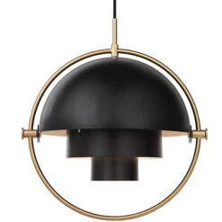 GUBI Multi-Lite Pendant, Brass - Charcoal Black