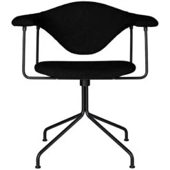 GUBI Masculo Chair, Swivel Base, Black Upholstery