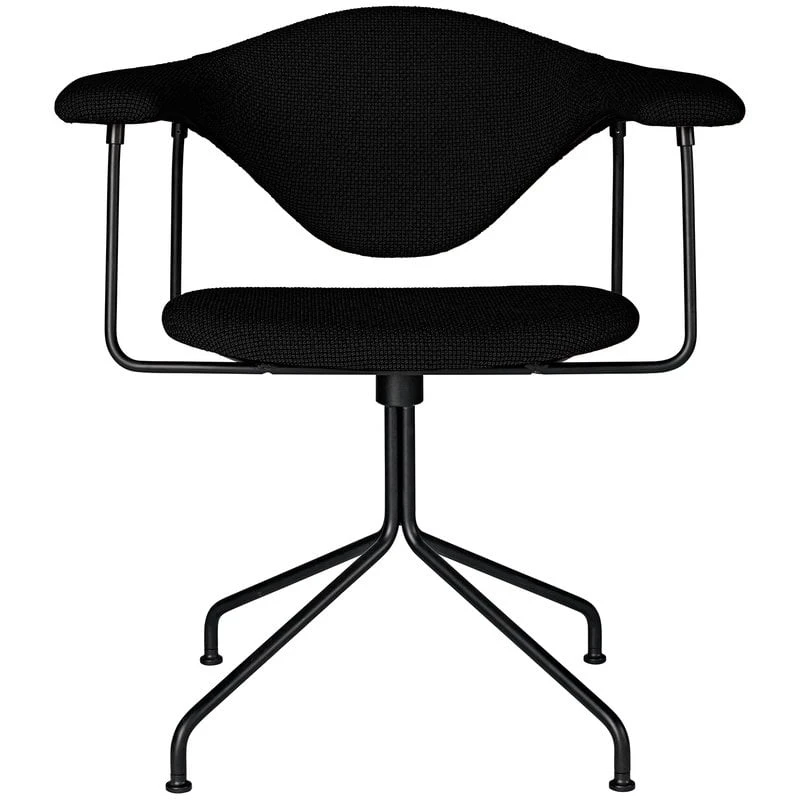 GUBI Masculo Chair, Swivel Base, Black Upholstery 3 GUBI Masculo Chair, Swivel Base, Black Upholstery