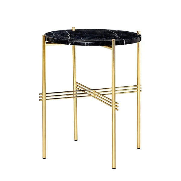 GUBI TS Coffee Table, 40 Cm, Brass - Black Marble 3 GUBI TS Coffee Table, 40 Cm, Brass - Black Marble