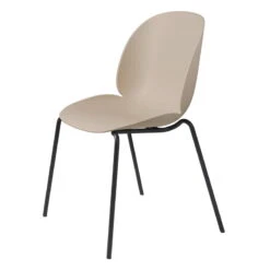 GUBI Beetle Chair, Stackable, Matt Black - New Beige