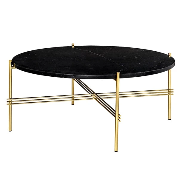 GUBI TS Coffee Table, 80 Cm, Brass - Black Marble 3 GUBI TS Coffee Table, 80 Cm, Brass - Black Marble