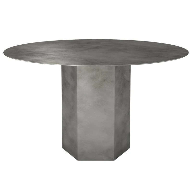 GUBI Epic Dining Table, Round, 130 Cm, Misty Grey Steel 3 GUBI Epic Dining Table, Round, 130 Cm, Misty Grey Steel