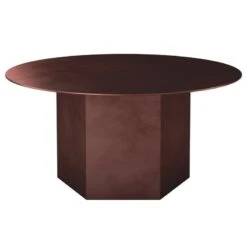 GUBI Epic Coffee Table, Round, 80 Cm, Earthy Red Steel