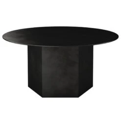 GUBI Epic Coffee Table, Round, 80 Cm, Midnight Black Steel