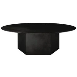 GUBI Epic Coffee Table, Round, 110 Cm, Midnight Black Steel