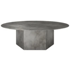 GUBI Epic Coffee Table, Round, 110 Cm, Misty Grey Steel