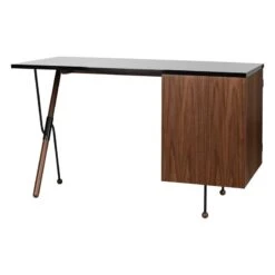 GUBI 62 Desk, Walnut - Black -Gubi 62 Desk AmericanWalnut 10