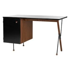 GUBI 62 Desk, Walnut - Black