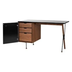 GUBI 62 Desk, Walnut - Black -Gubi 62 Desk AmericanWalnut 5