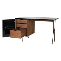 GUBI 62 Desk, Walnut - Black -Gubi 62 Desk AmericanWalnut 7