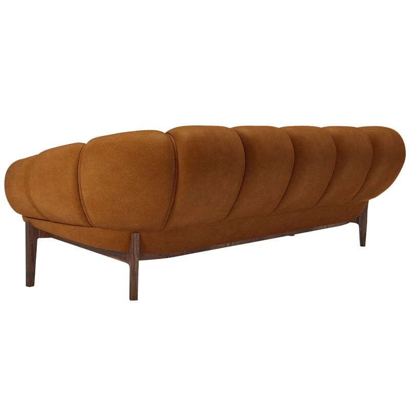 GUBI Croissant 3-seater Sofa, Oiled Walnut - Chamois Cuoio 1708 5 GUBI Croissant 3-seater Sofa, Oiled Walnut - Chamois Cuoio 1708 - Image 3