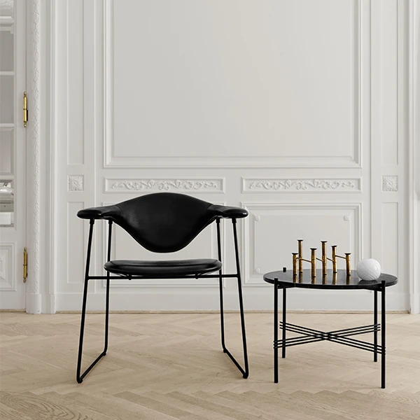 GUBI TS Coffee Table, 55 Cm, Brass - Black Marble 7 GUBI TS Coffee Table, 55 Cm, Brass - Black Marble - Image 5