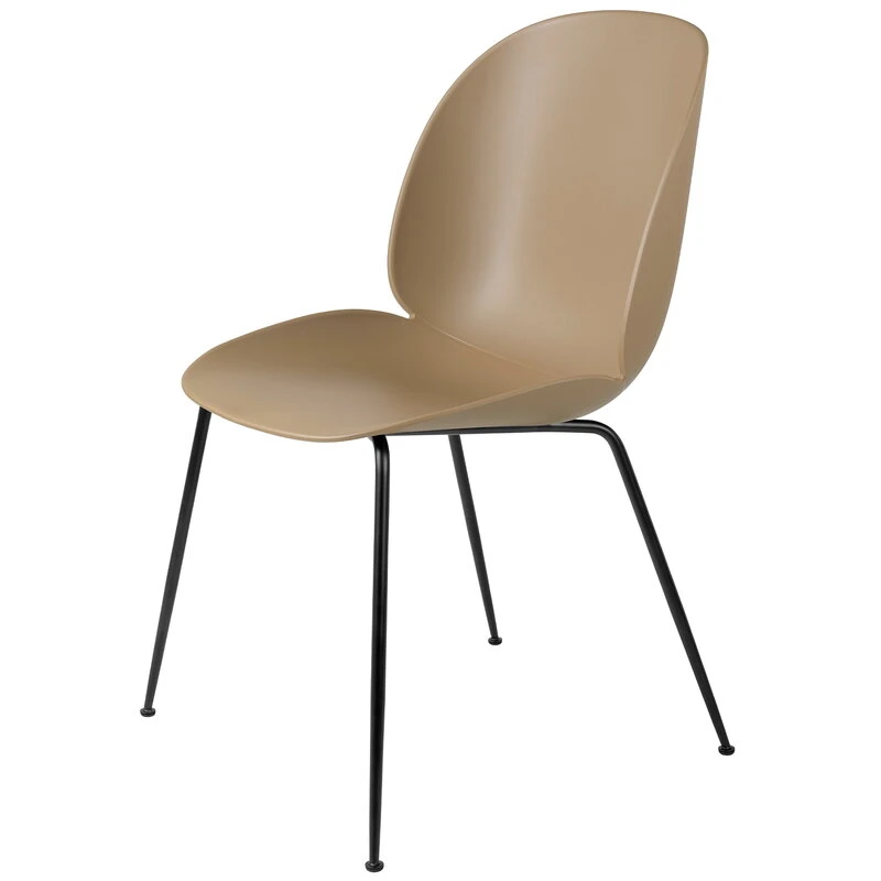 GUBI Beetle Chair, Matt Black - Pebble Brown 3 GUBI Beetle Chair, Matt Black - Pebble Brown