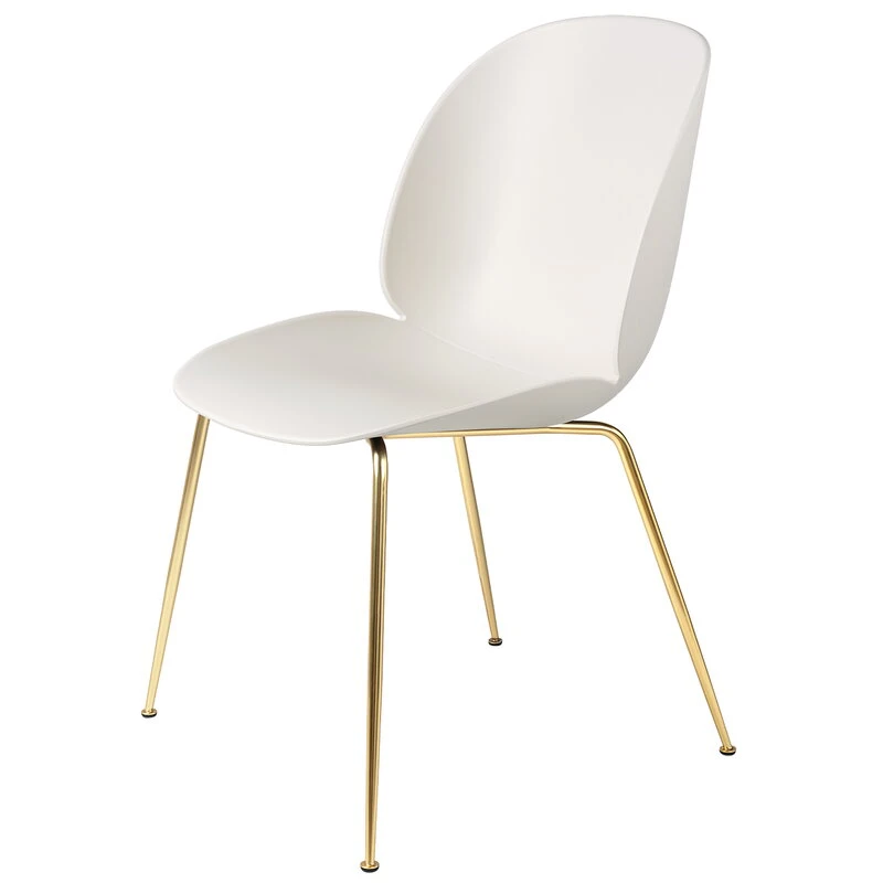 GUBI Beetle Chair, Brass Semi Matt - Alabaster White 3 GUBI Beetle Chair, Brass Semi Matt - Alabaster White