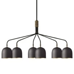 GUBI Howard Chandelier, 6 Arms, Gunmetal Brass