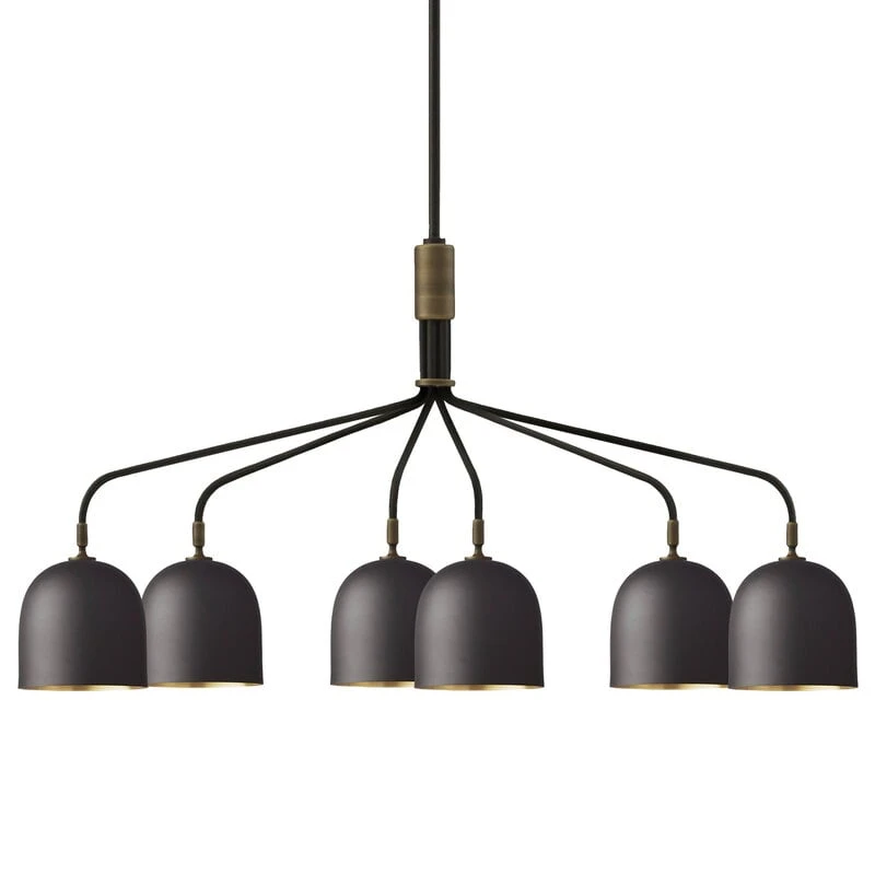 GUBI Howard Chandelier, 6 Arms, Gunmetal Brass 3 GUBI Howard Chandelier, 6 Arms, Gunmetal Brass