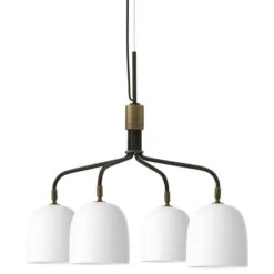 GUBI Howard Chandelier, 4 Arms, Short, Bone China