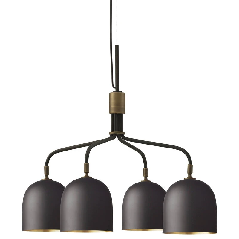 GUBI Howard Chandelier, 4 Arms, Short, Gunmetal Brass 3 GUBI Howard Chandelier, 4 Arms, Short, Gunmetal Brass