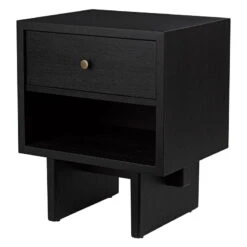 GUBI Private Side Table, Black / Brown Stained Oak