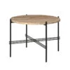 GUBI TS Coffee Table, 55 Cm, Black - Warm Taupe Travertine