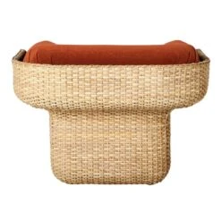 GUBI Basket Lounge Chair, Rattan - Belsuede Special FR 133 -Gubi Basket Lounge Chair 4Dedar Belsuede Special FR 133 3
