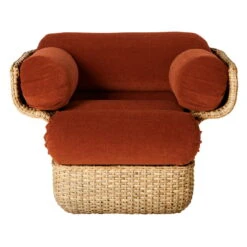 GUBI Basket Lounge Chair, Rattan - Belsuede Special FR 133 -Gubi Basket Lounge Chair Dedar Belsuede Special 3FR 133 1