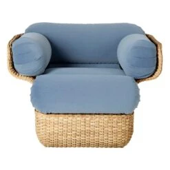 GUBI Basket Lounge Chair, Rattan - Sunday 002 -Gubi Basket Lounge Chair Dedar Sunday 002 1