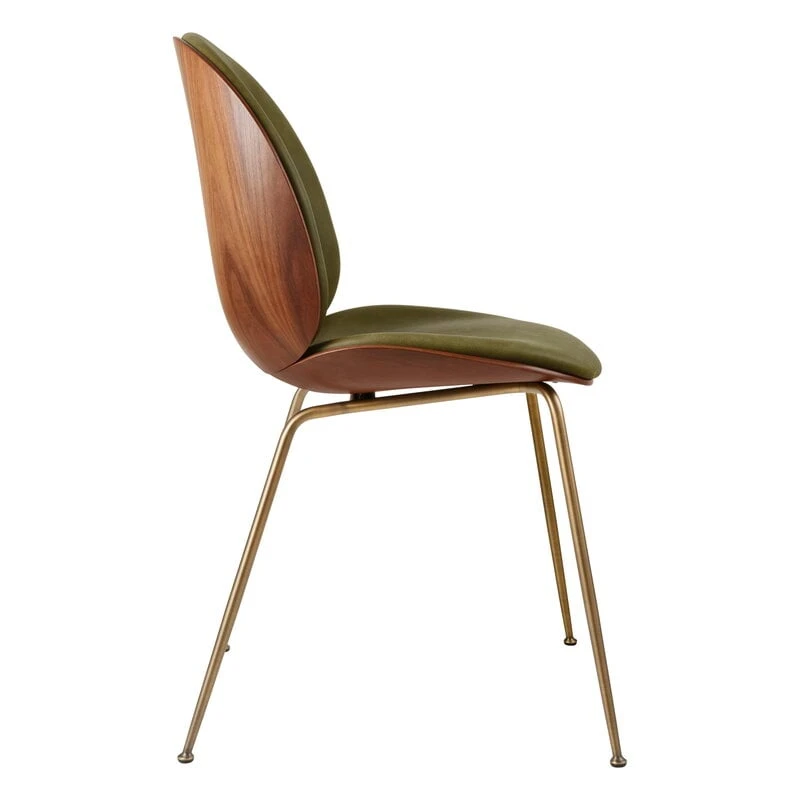 GUBI Beetle Chair, Antique Brass - Walnut - Army Leather Soft 5 GUBI Beetle Chair, Antique Brass - Walnut - Army Leather Soft - Image 3