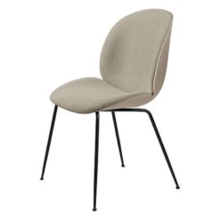 GUBI Beetle Chair, Matt Black - Beige - Light Boucle 008