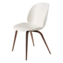 GUBI Beetle Chair, American Walnut - Alabaster White